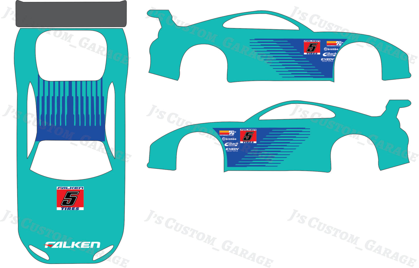 Blue Falken Universal waterslide decal