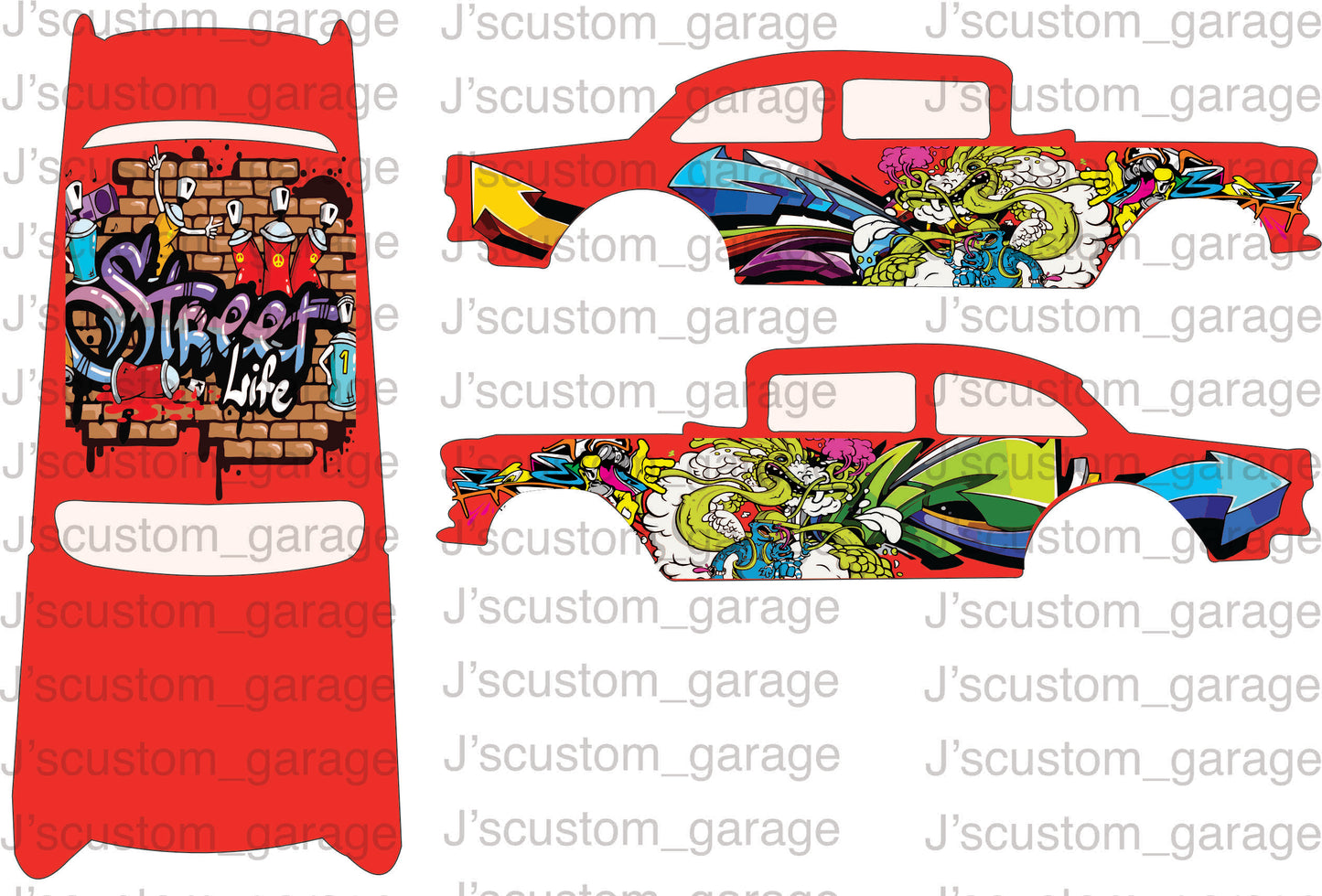 Graffiti 55 gasser waterslide decal