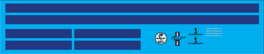 Universal mustang racing stripes waterslide decal