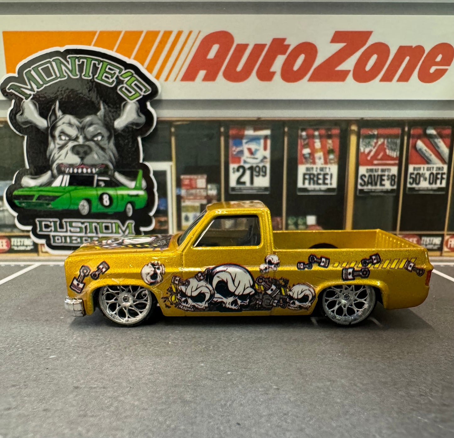 skulls and pistons 83 chevy Silverado waterslide decal