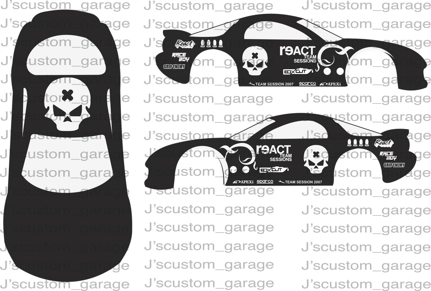 Universal "NFS React" Decal waterslide decal