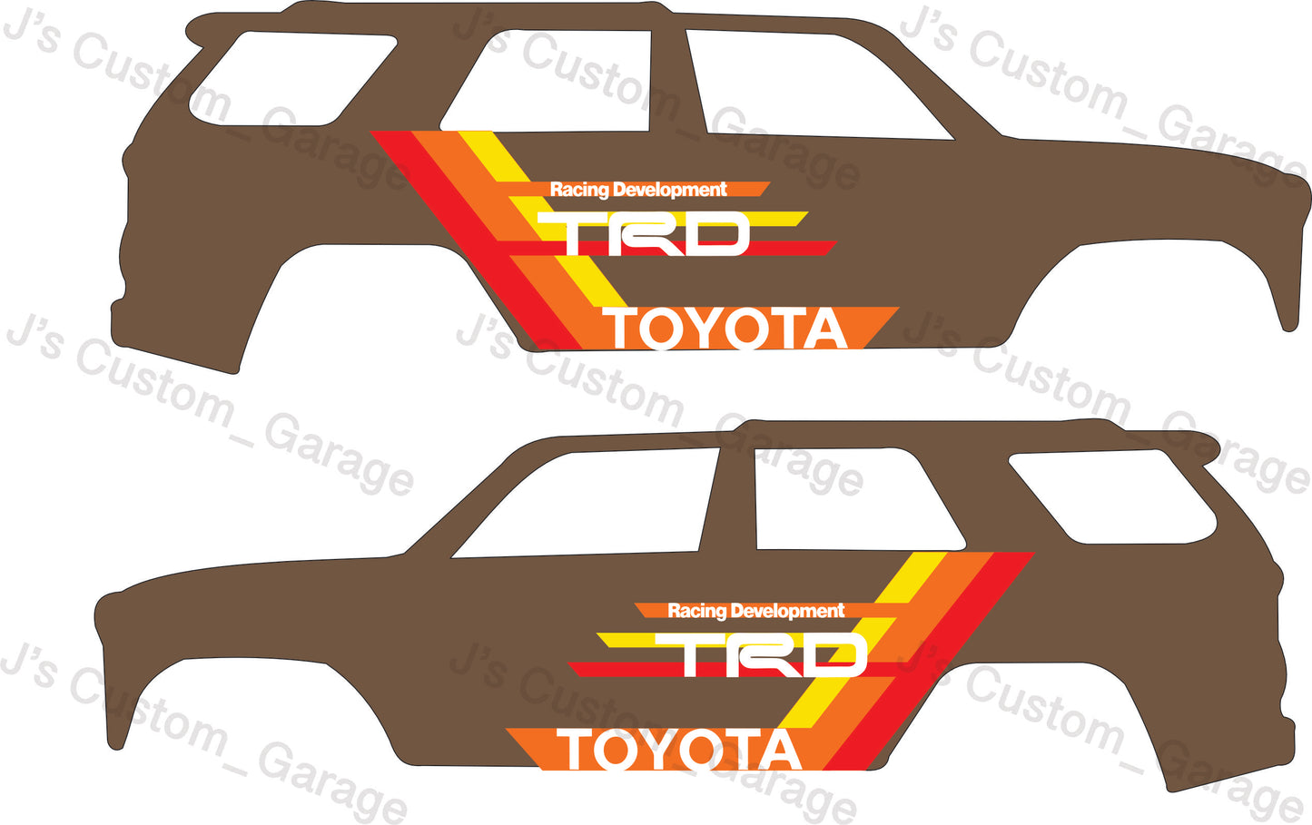 4 Runner TRD racing stripe water slide decal