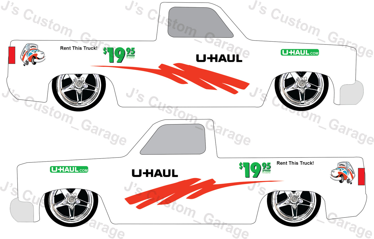 Uhaul 83 silverado Version 1 waterslide decal