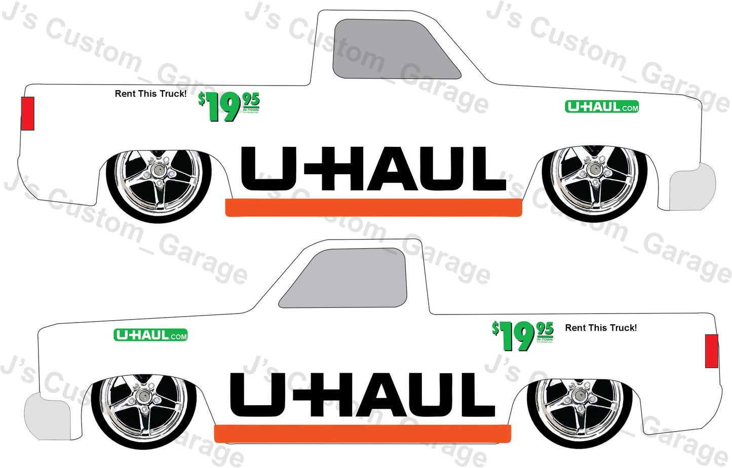 Uhaul version 2 83 silverado waterslide decal