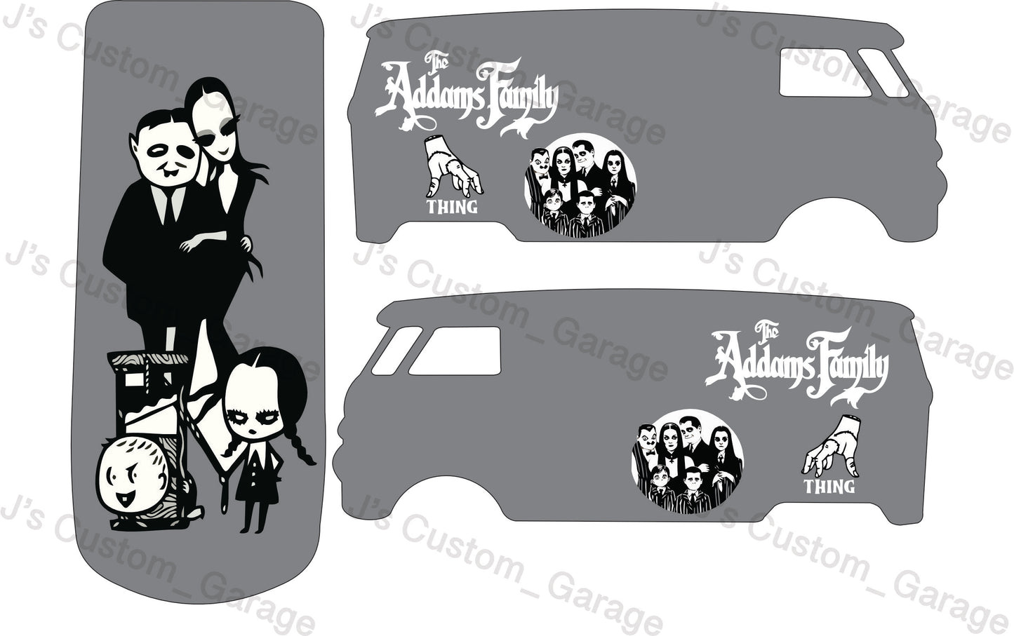 Adams Family T1 bus waterslide decal