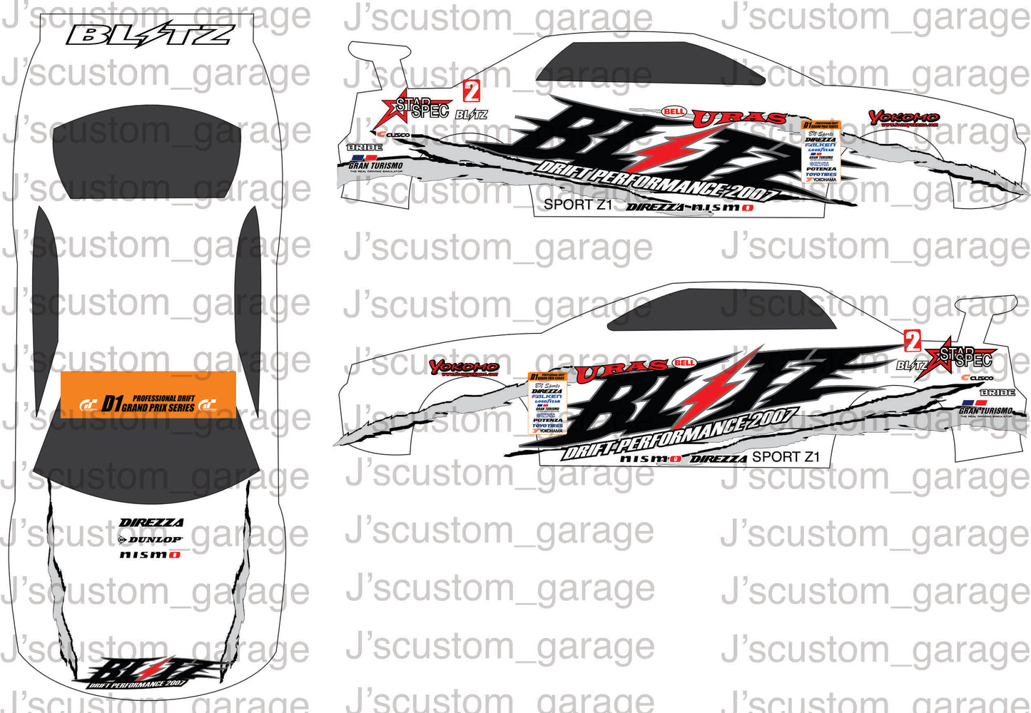 Blitz R34 skyline waterslide decal