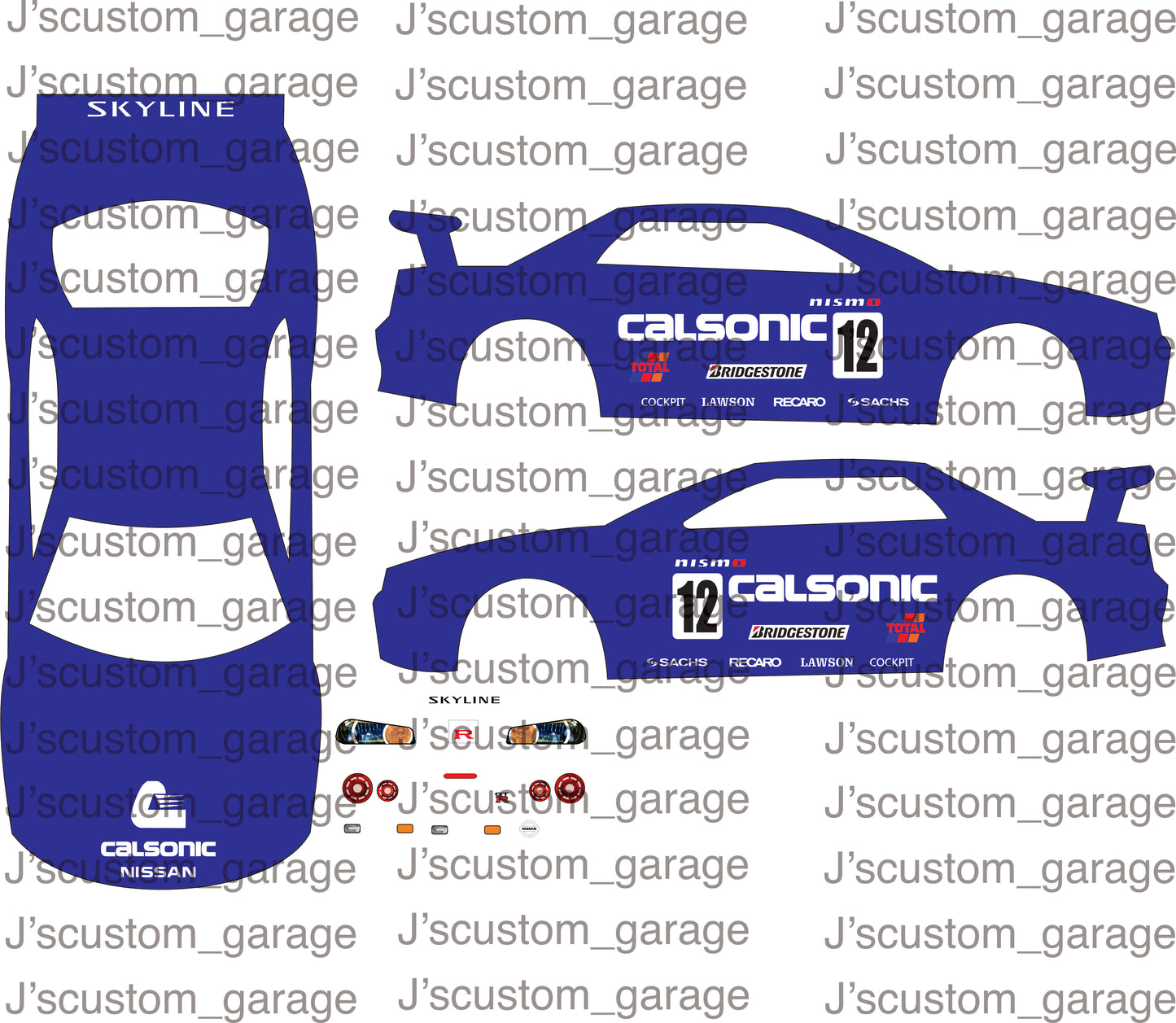 Calsonic Skyline R34 waterslide decal