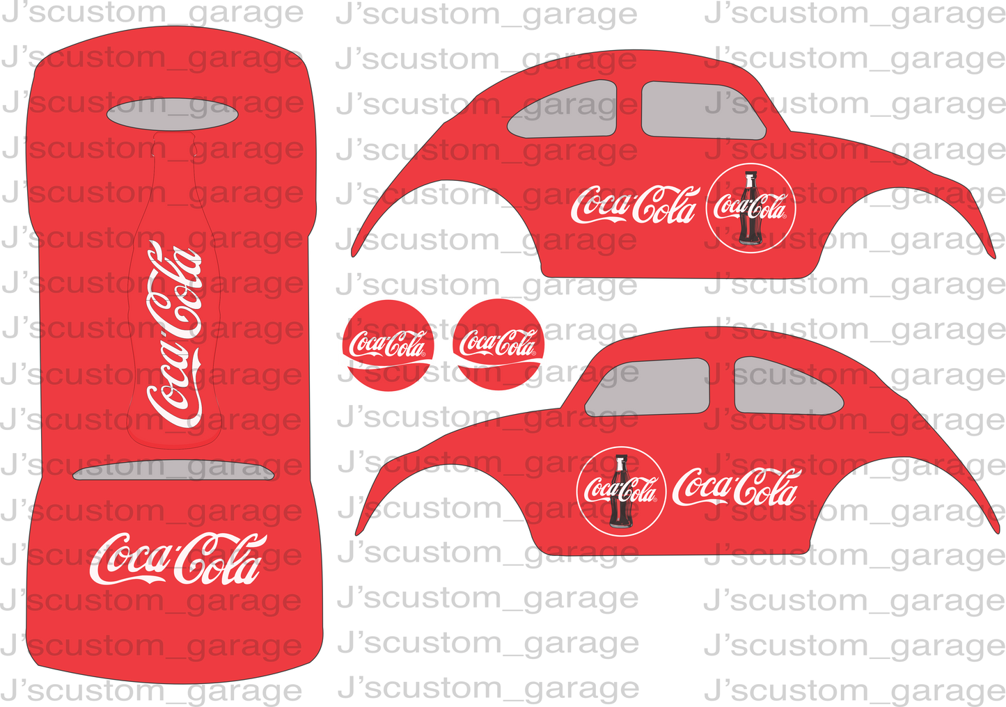 Coca-cola volkswagen bug waterslide decal
