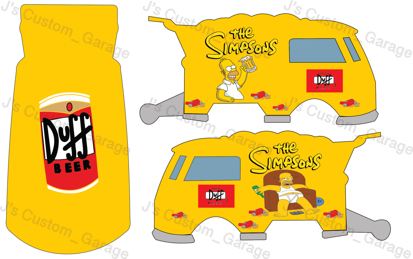 The simpsons Duff beer Kool kombi waterslide decal