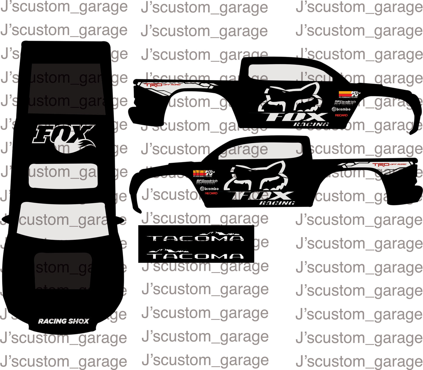 Fox Racing Tacoma waterslide decal