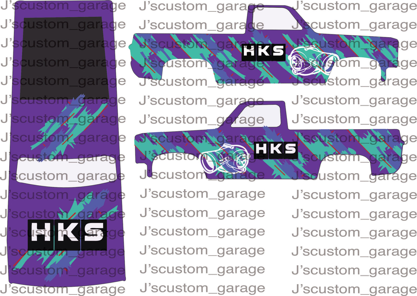 HKS 83 Silverado full truck waterslide decal