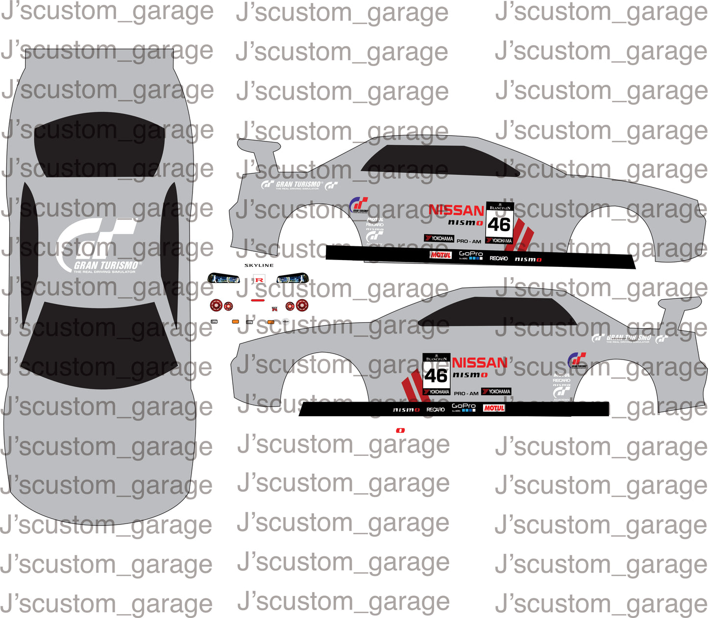 GranTurismo Nissan Skyline waterslide decal