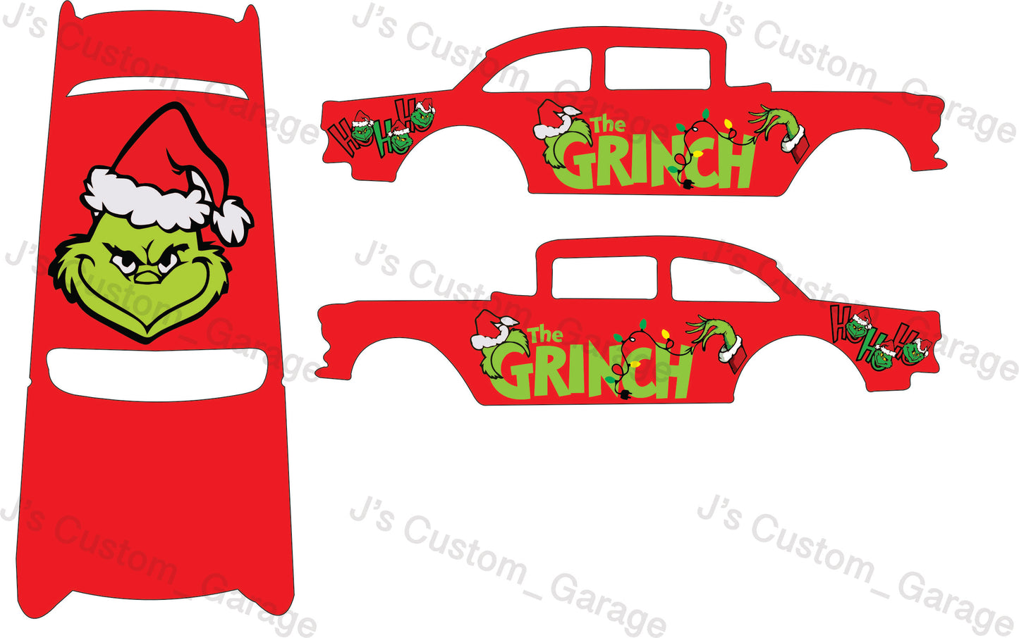 Grinch Christmas 55 gasser waterslide decal