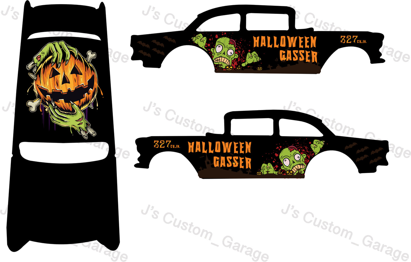 Halloween 55 Gasser waterslide decal