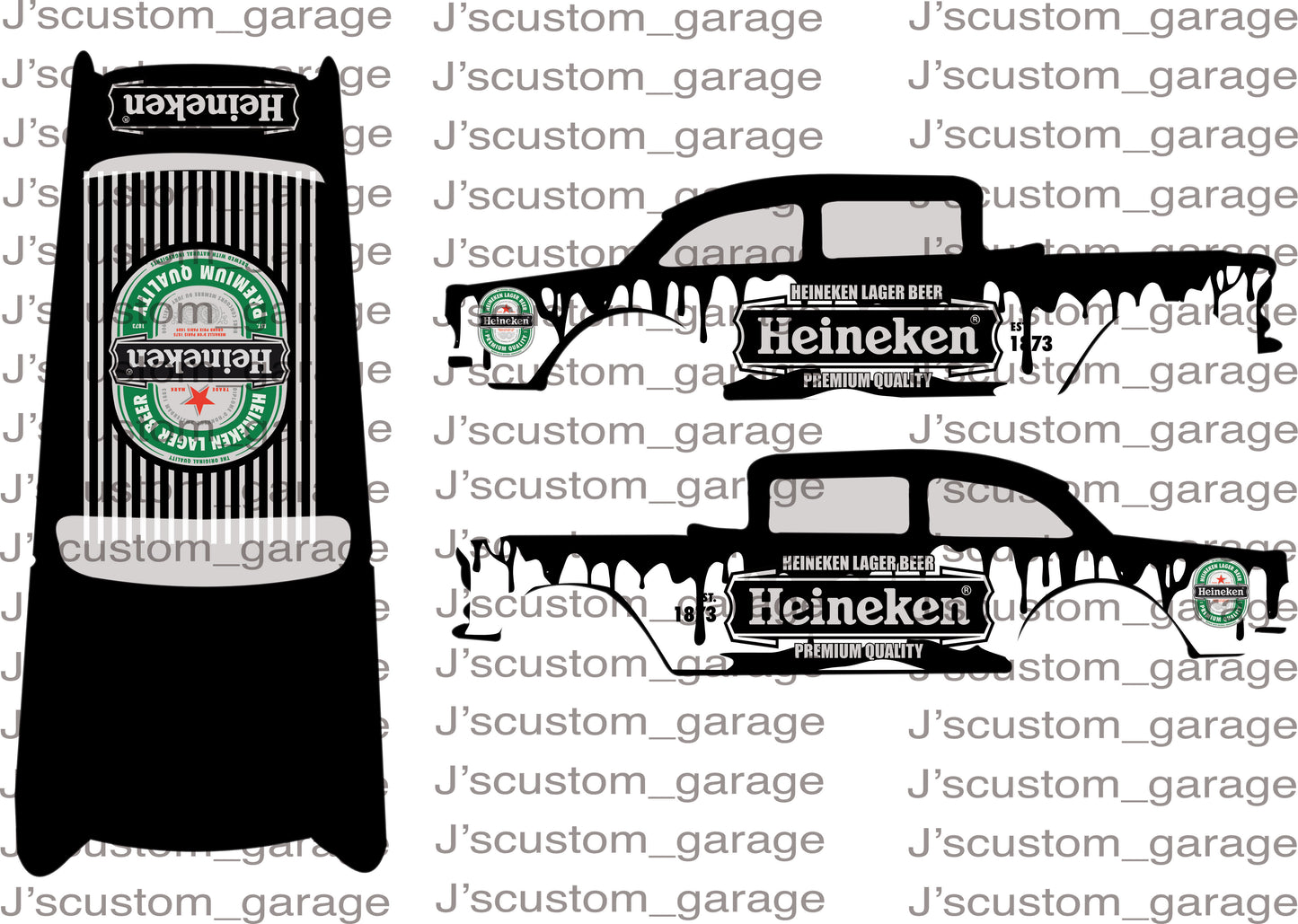 Heineken 55 Chevy Gasser waterslide decal