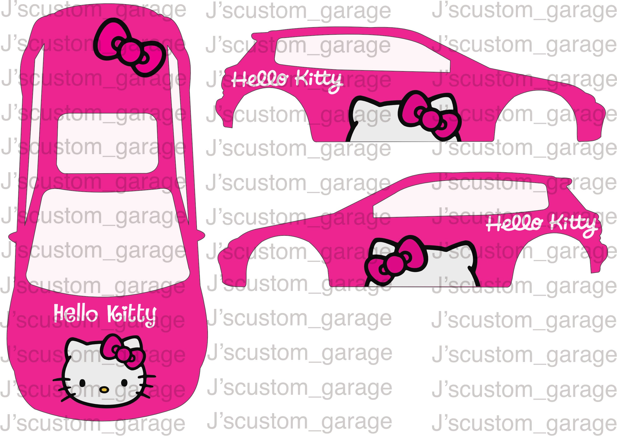 Hello Kitty universal Waterslide Decal J scustom Garage hello-kitty-universal-waterslide-decal-j-scustom-garage
