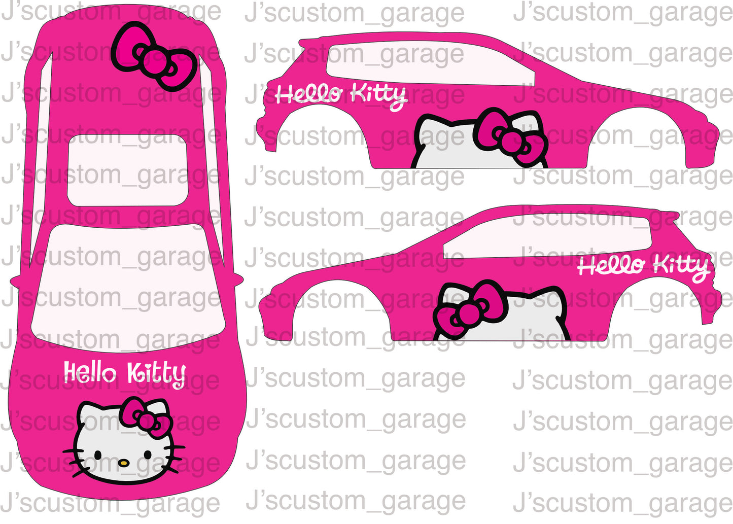 Hello Kitty (universal) waterslide decal