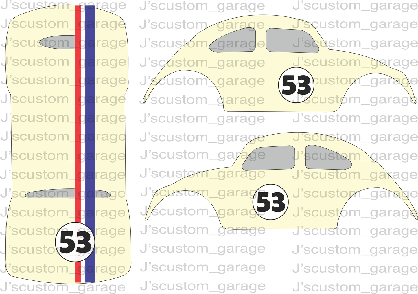 Herbie Volkswagen Beetle waterslide decal