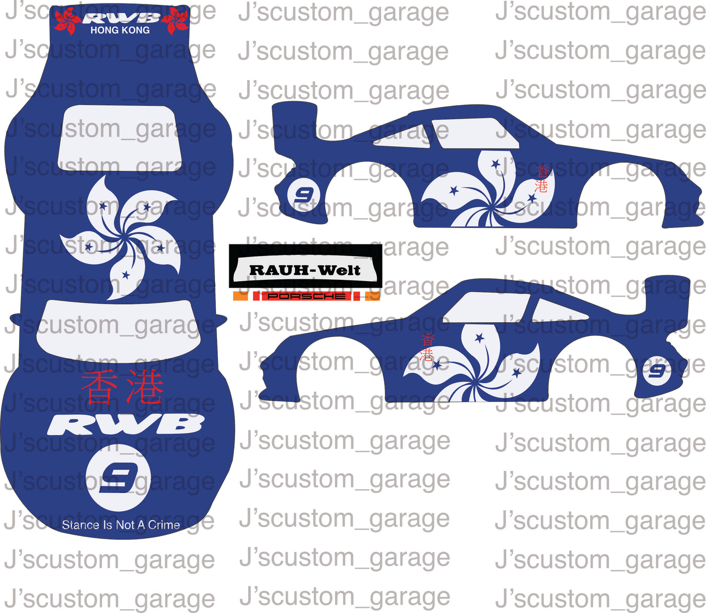 Hong Kong porsche 993 waterslide decal