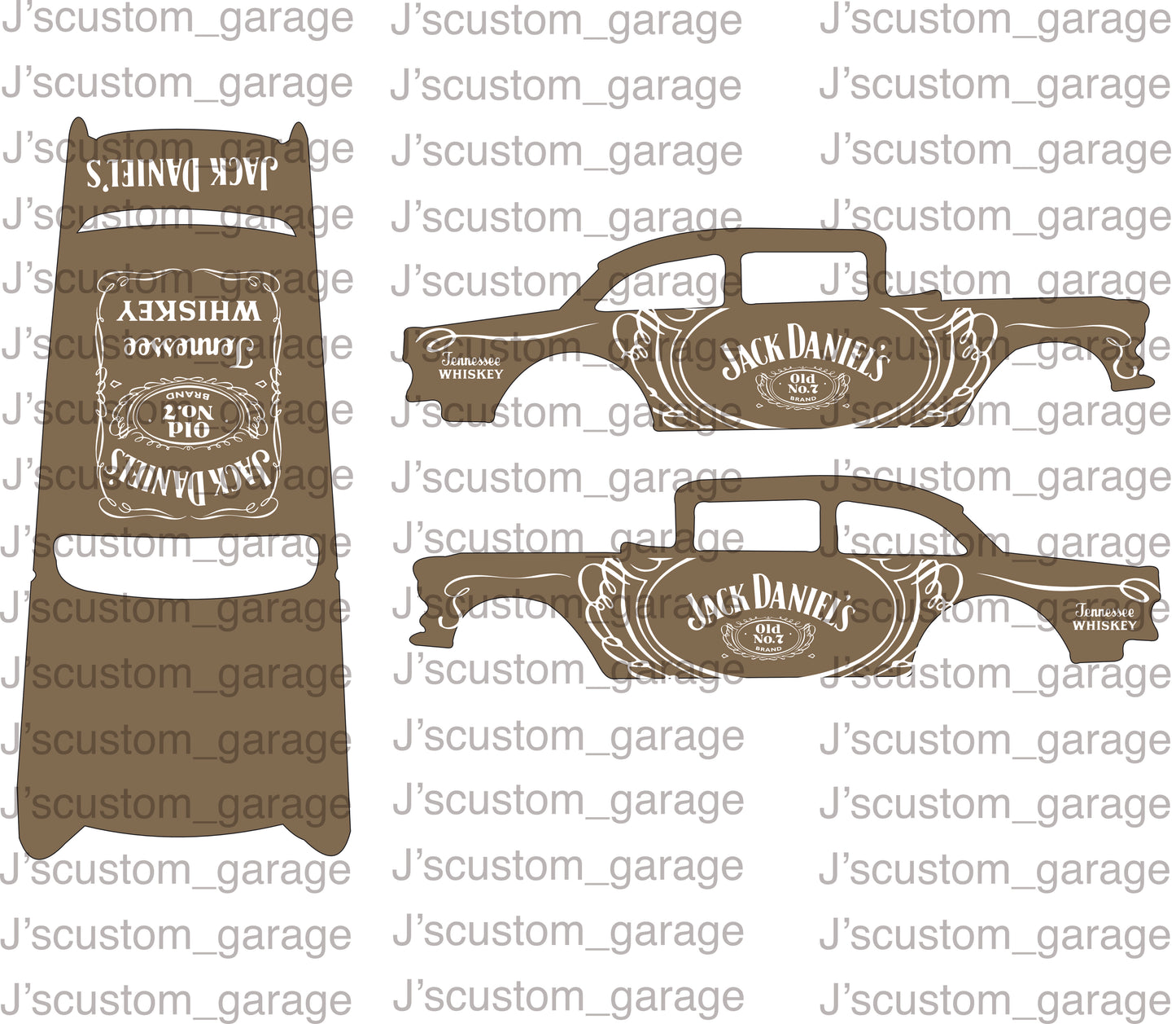 Jack Daniels 55 Chevy Gasser waterslide decal