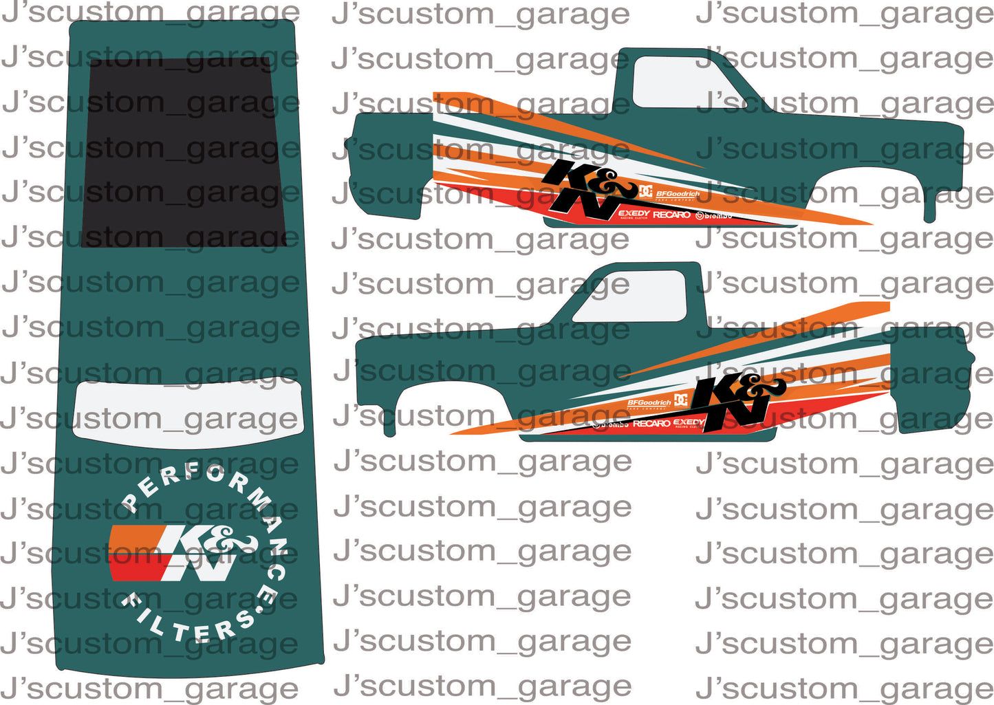 K&N 83 Silverado waterslide decal