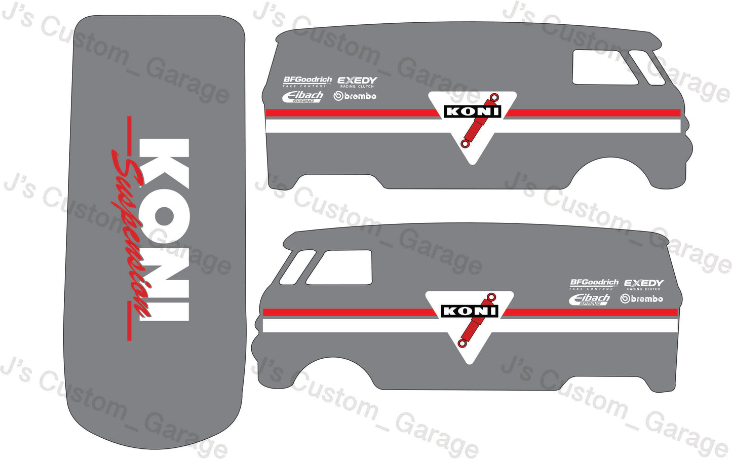 Koni racing VW bus waterslide decal