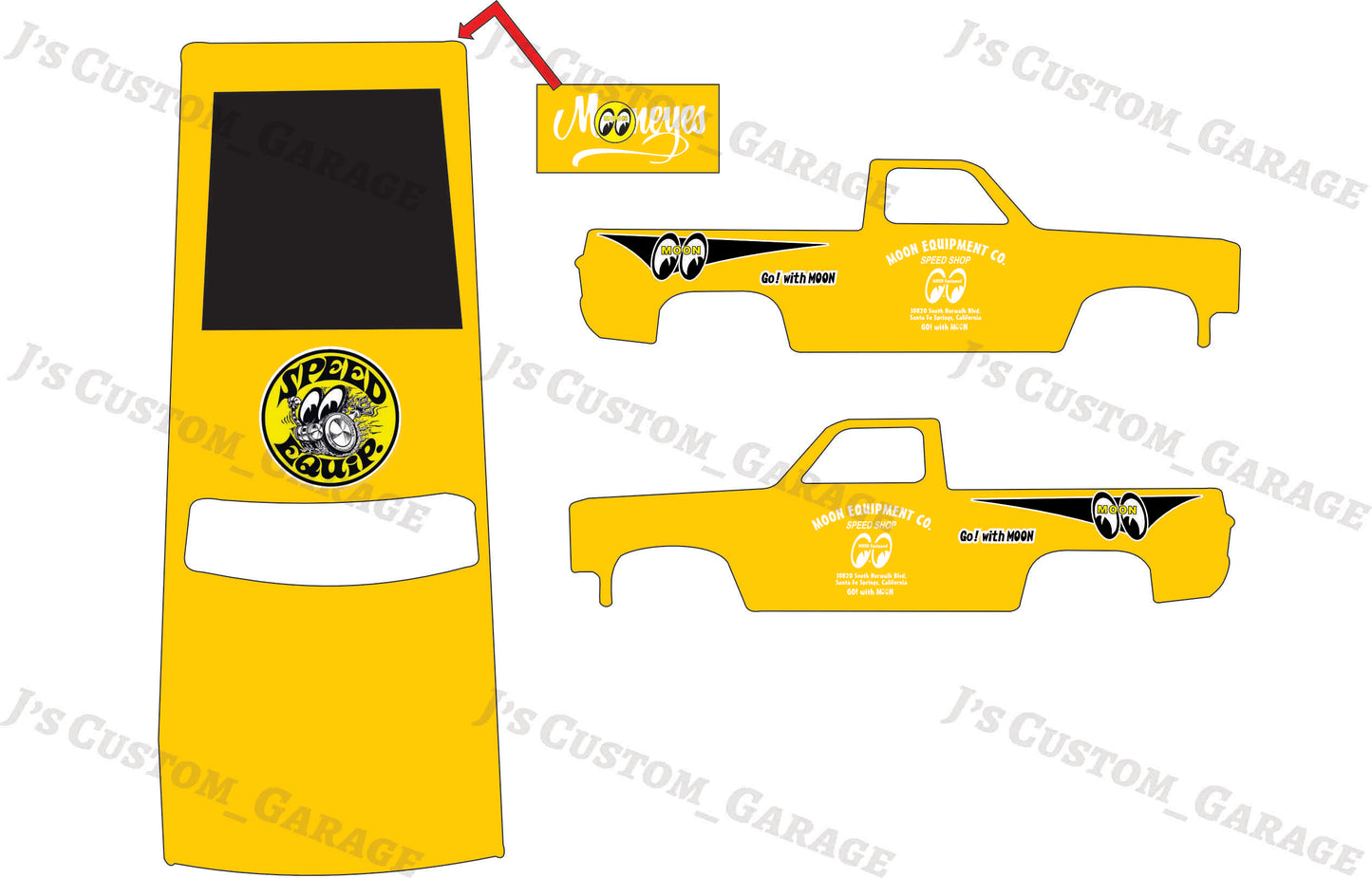 Mooneyes 83 chevy Silverado waterslide decal