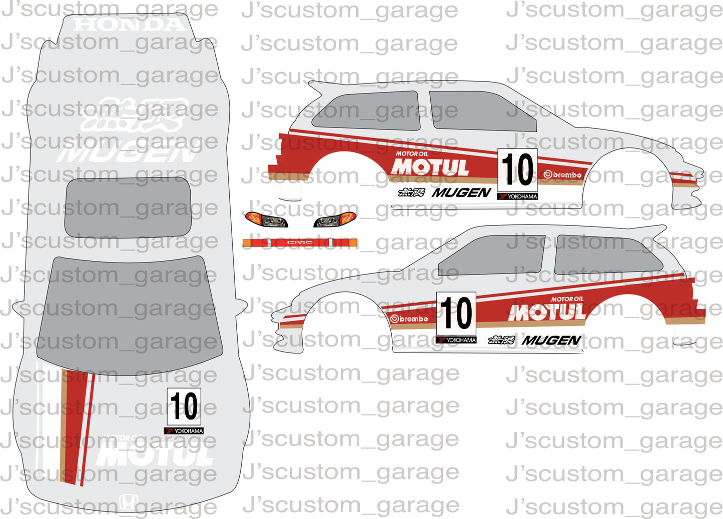 Motul racing honda waterslide decal