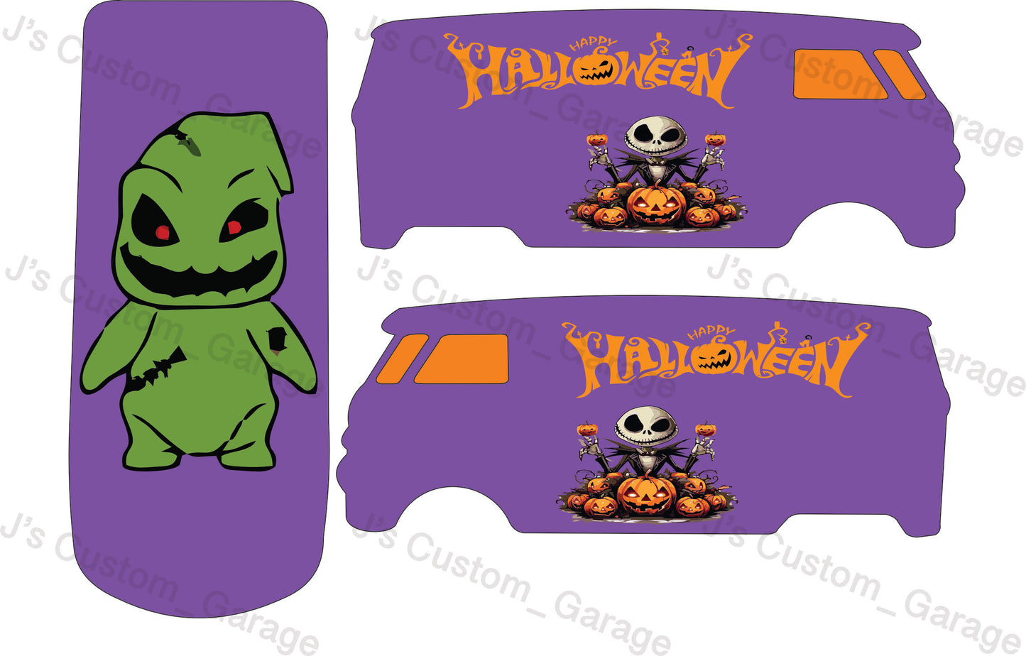 Nightmare Halloween T1 bus waterslide decal