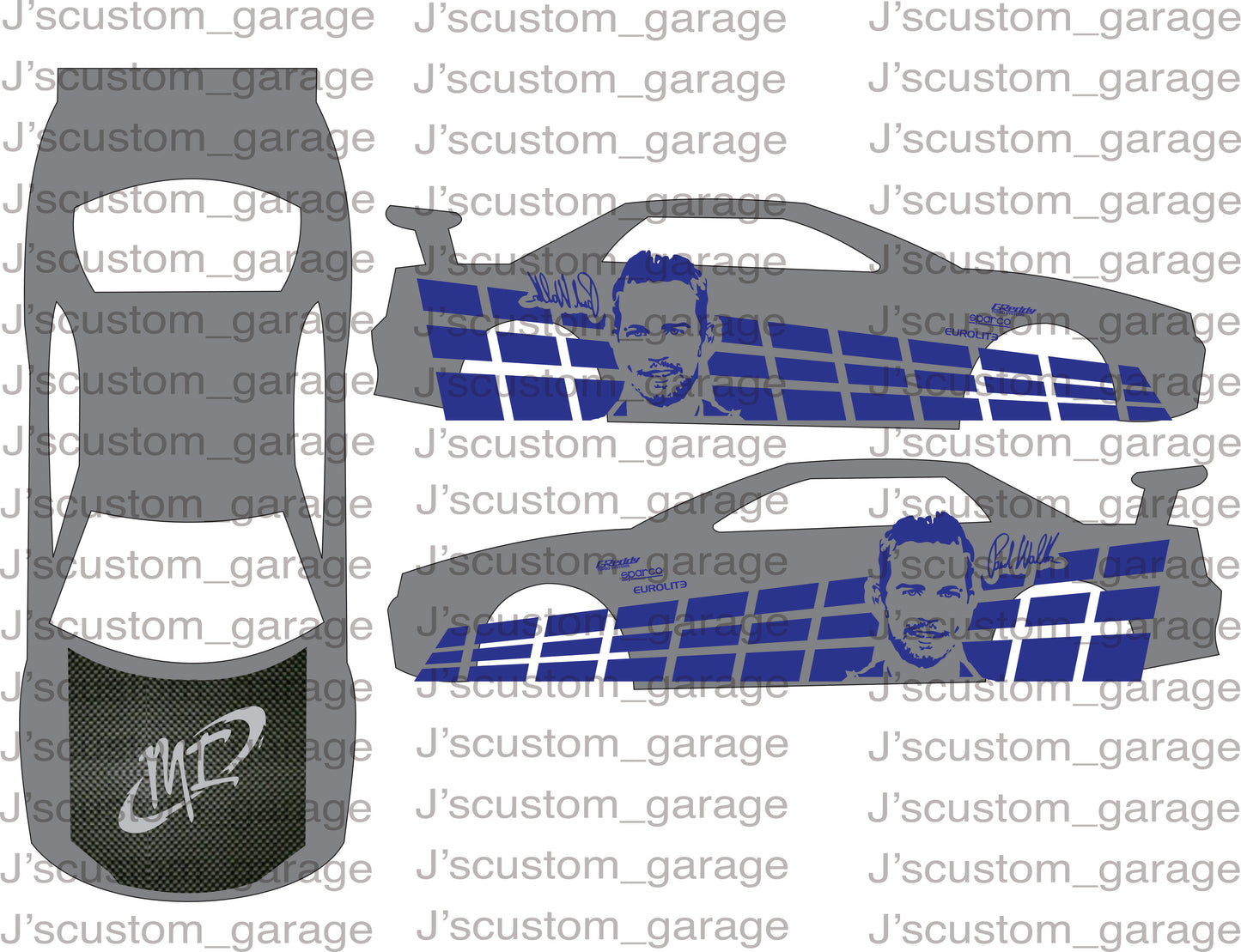 Paul walker memorial skyline R34 waterslide decal