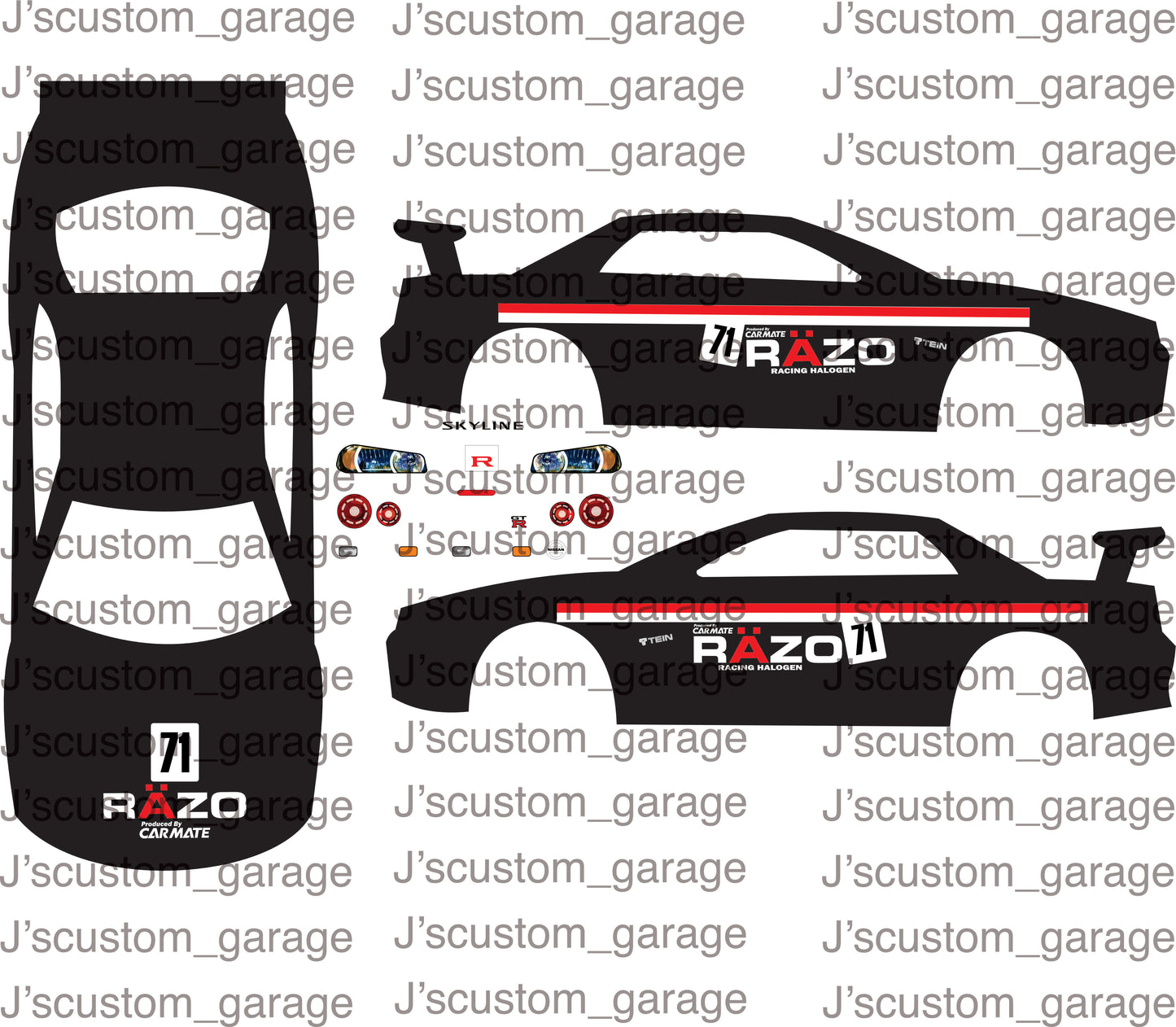 Razo R34 Skyline waterslide decal