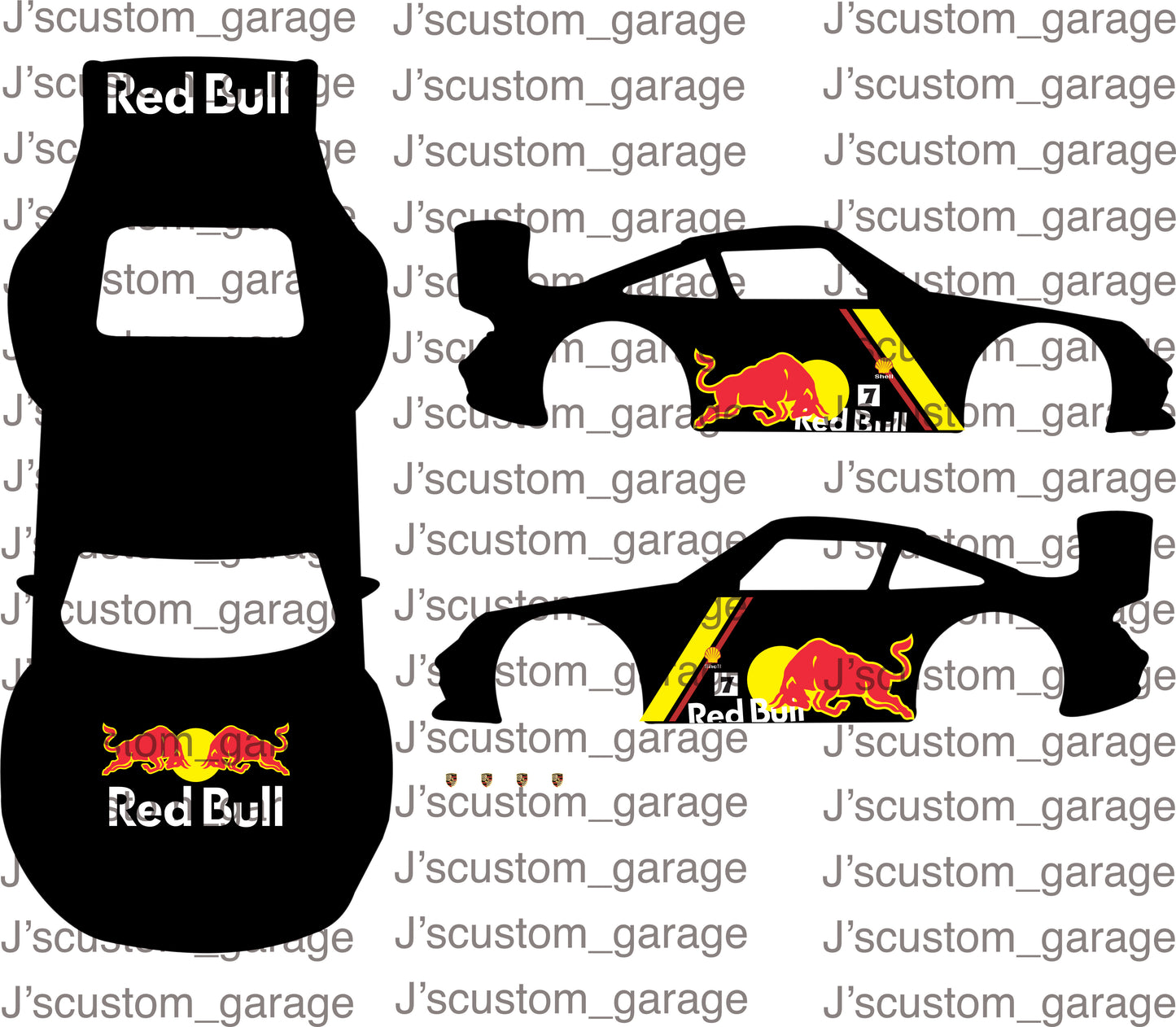 Redbull version 2 Porsche 993 Gt2 waterslide decal