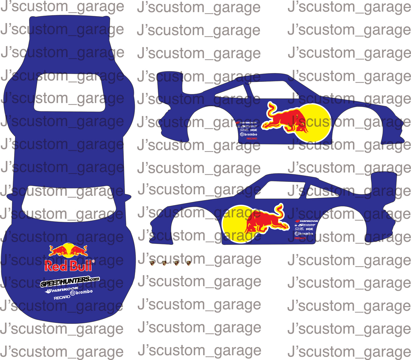 Redbull version 3 Porsche 993 Gt2 waterslide decal