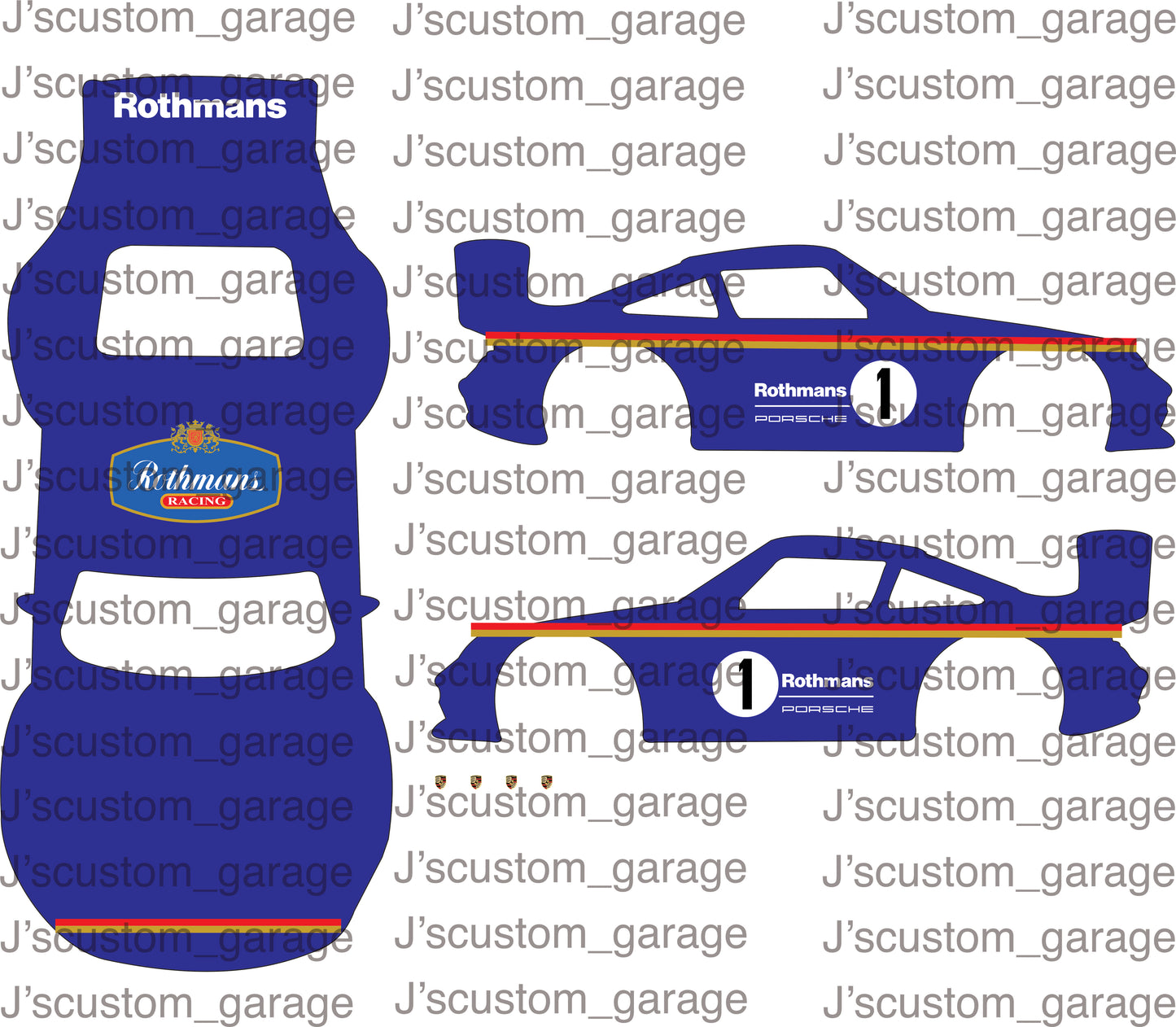 Rothman Porsche 993 Gt2 waterslide decal
