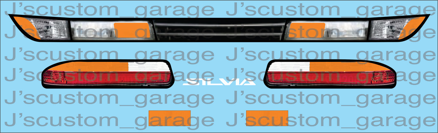 Nissan Silvia s13 light combo waterslide decal