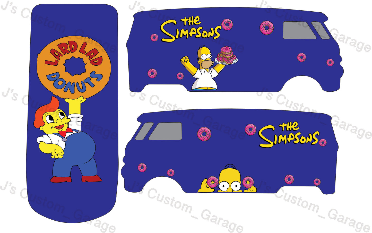The Simpsons doughnut vw T1 panel bus waterslide decal