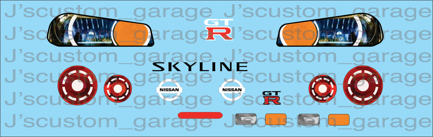 Skyline R34 light combo waterslide decal