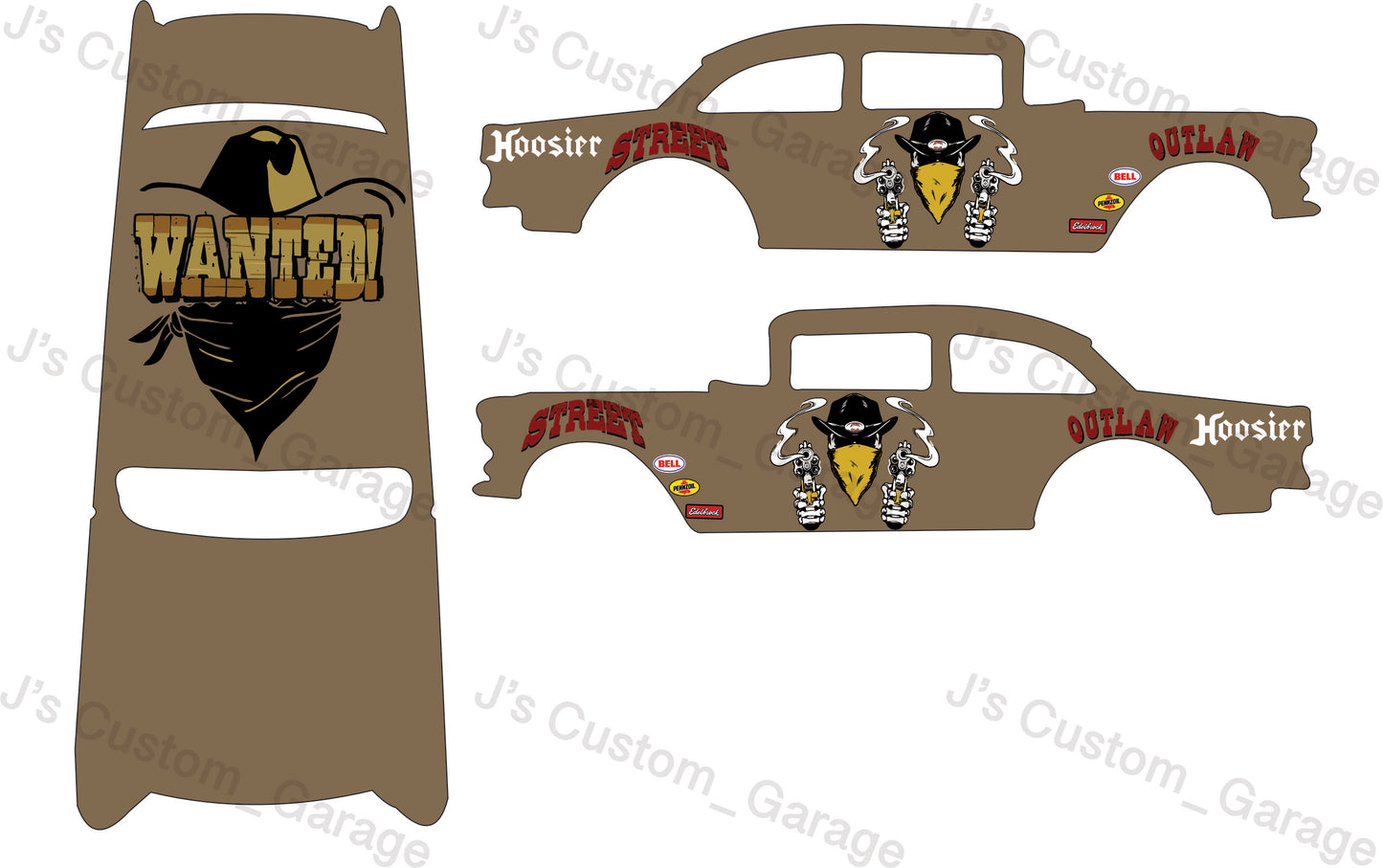 Street outlaw 55 gasser waterslide decal