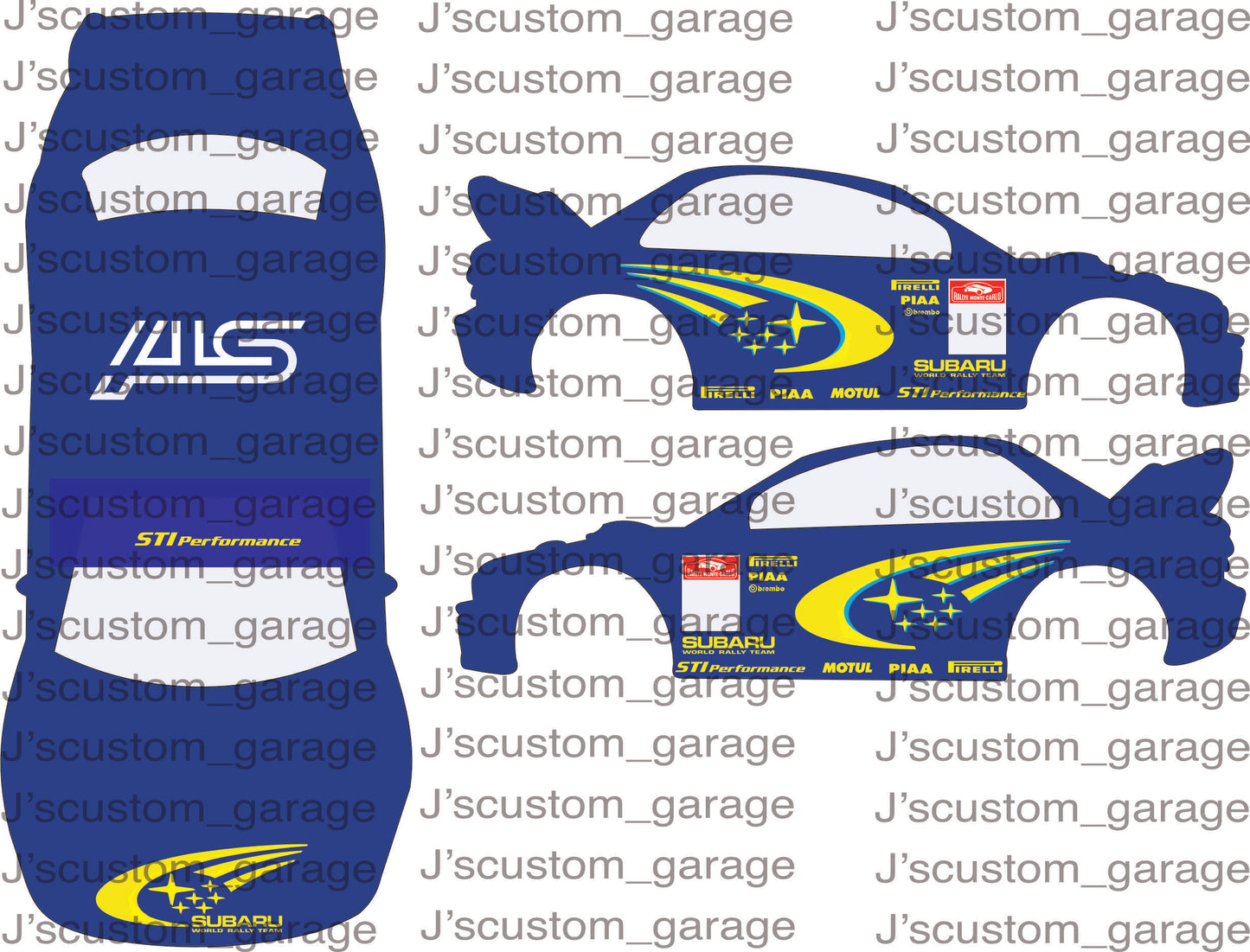 Subaru rally car version 2 waterslide decal