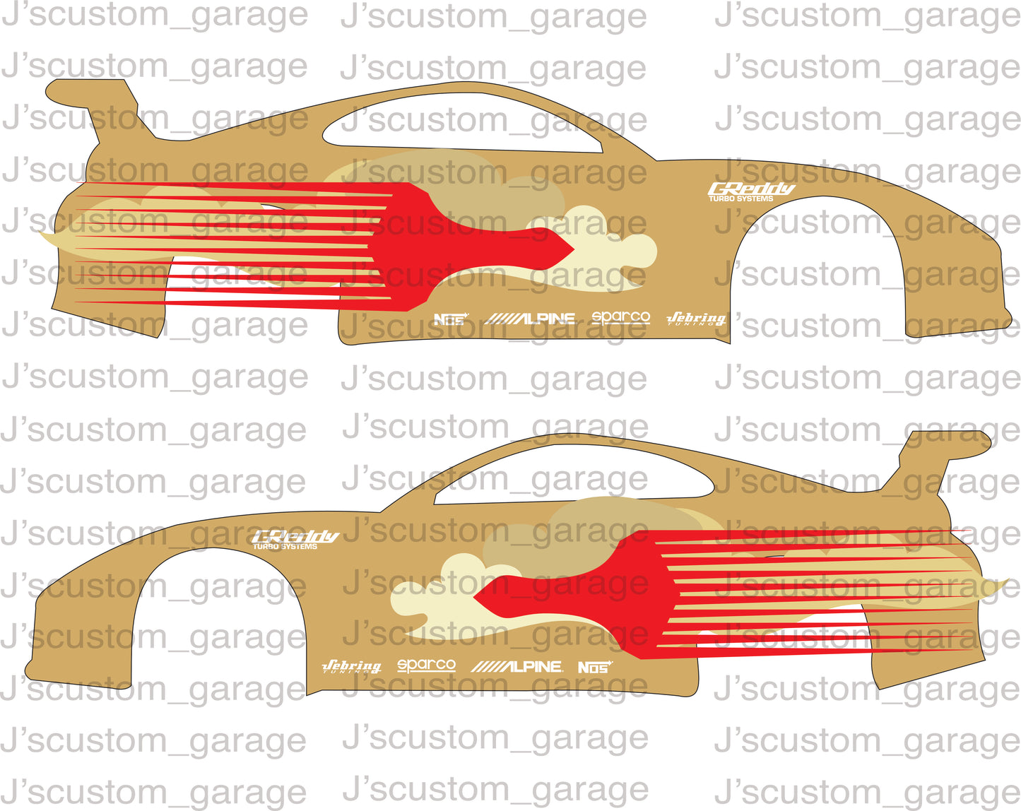 2 Fast 2 Furious Toyota Supra waterslide decal