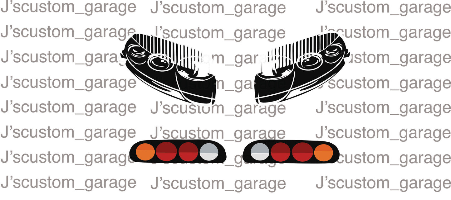 Toyota Supra lights waterslide decal