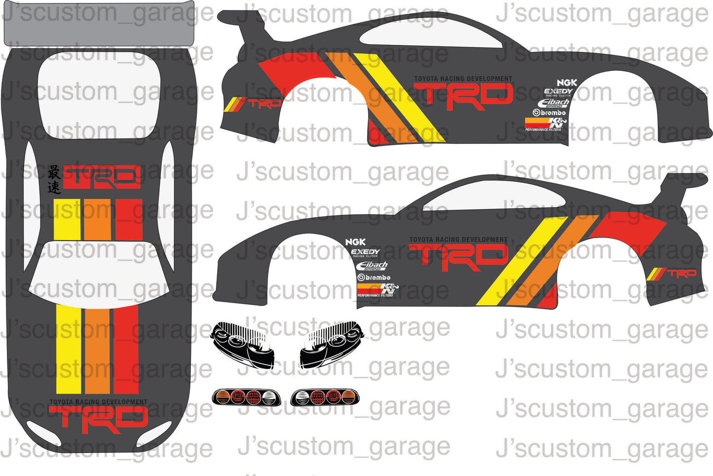 Toyota Supra TRD waterslide decal