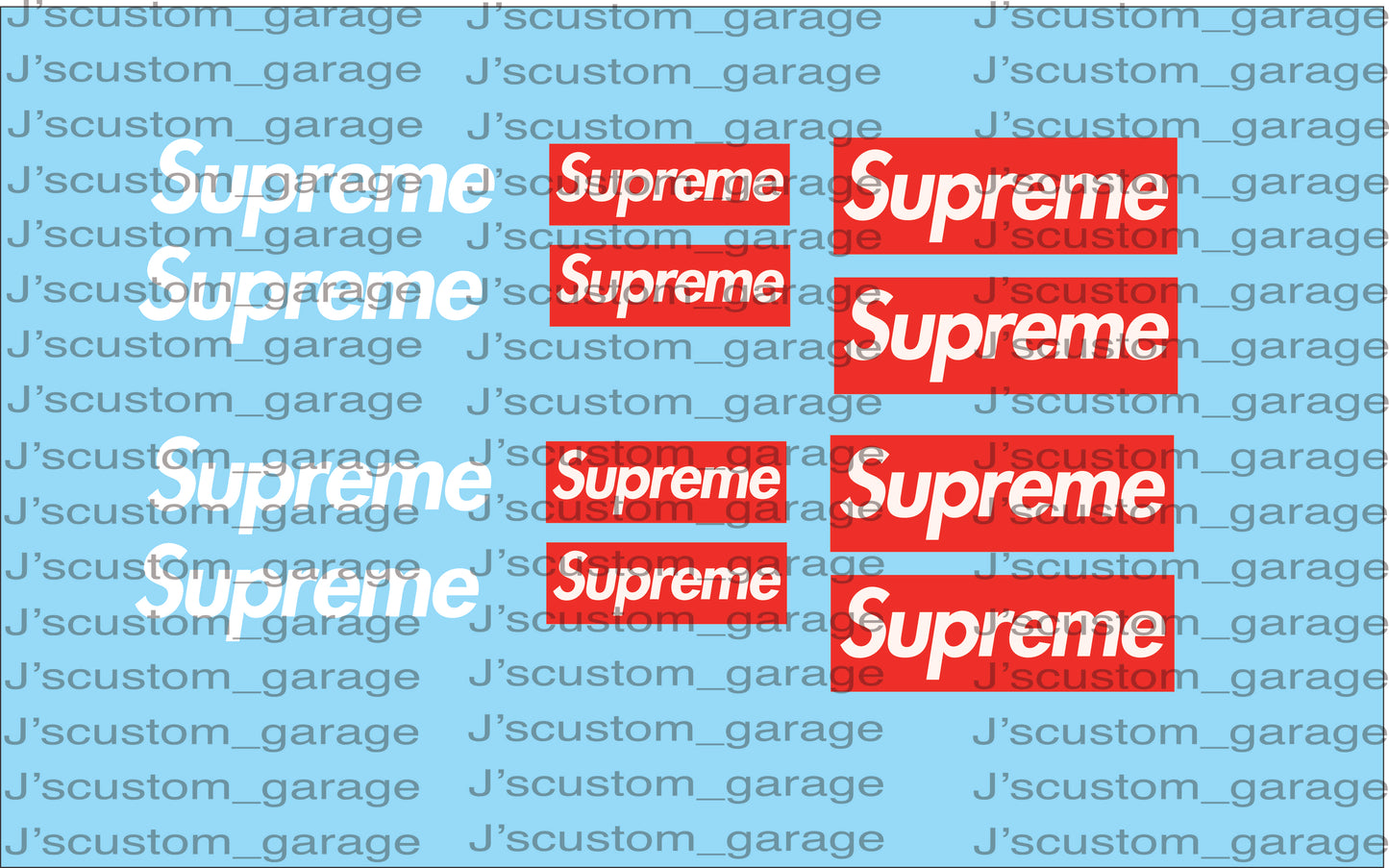Universal Supreme Decal waterslide decal