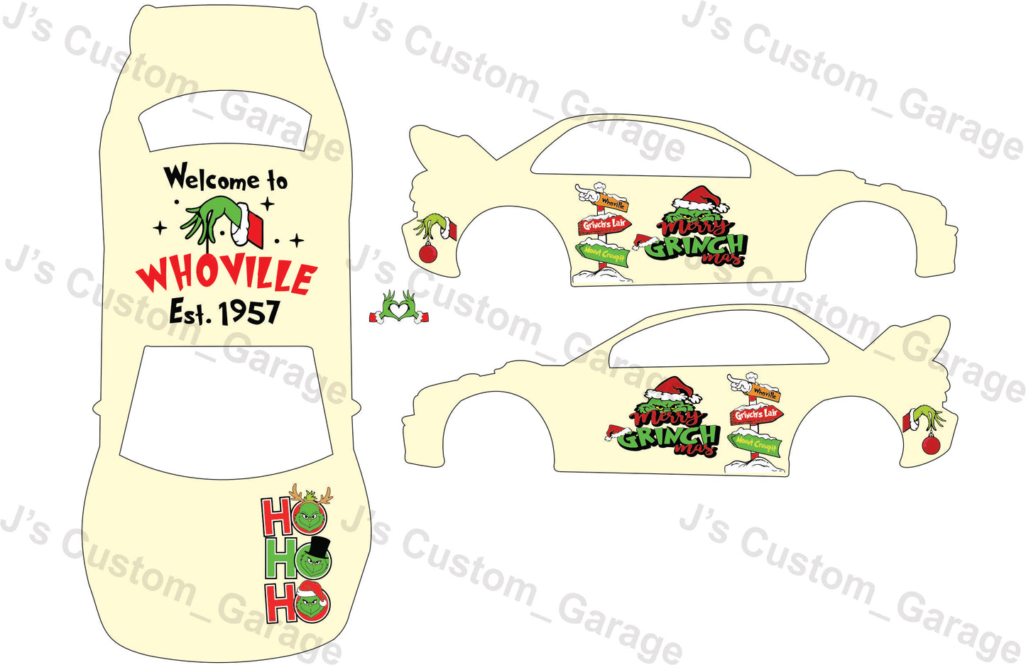 Universal grinch waterslide decals