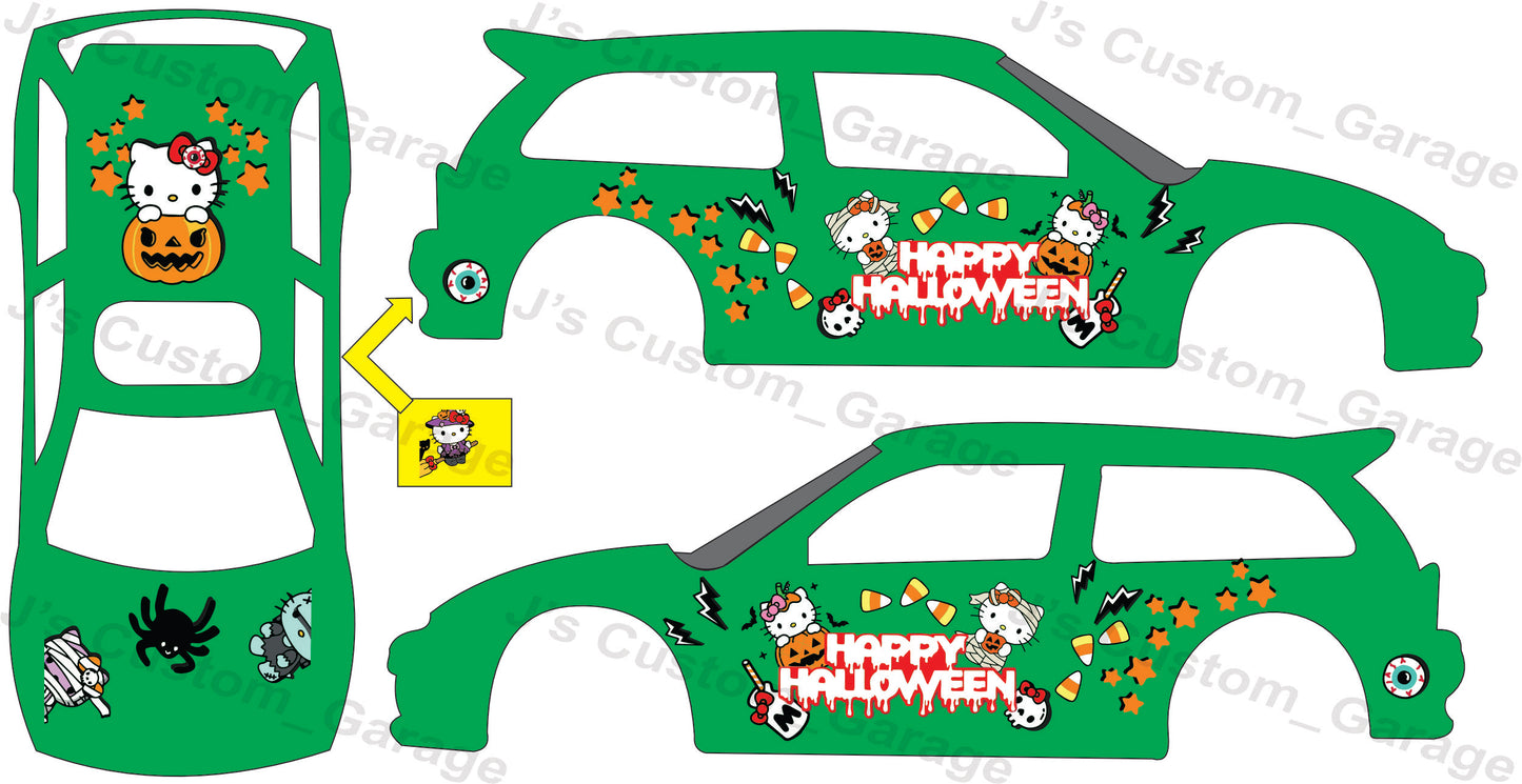 Universal Halloween hello kitty waterslide decal