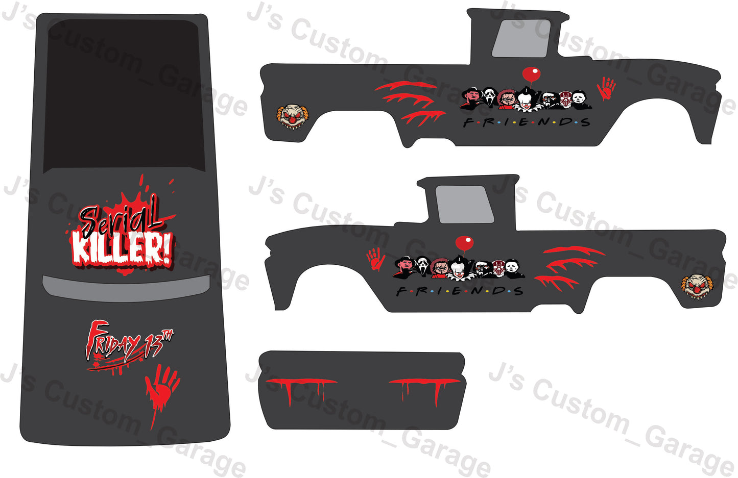 Universal serial killer waterslide decal