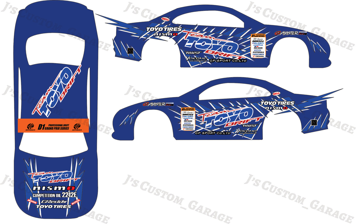 Toyo drift universal waterslide decal