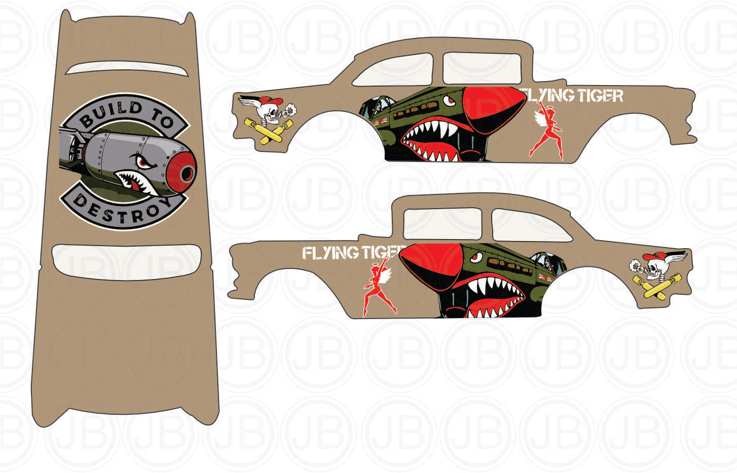 War bomber 55 gasser white toner waterslide decal