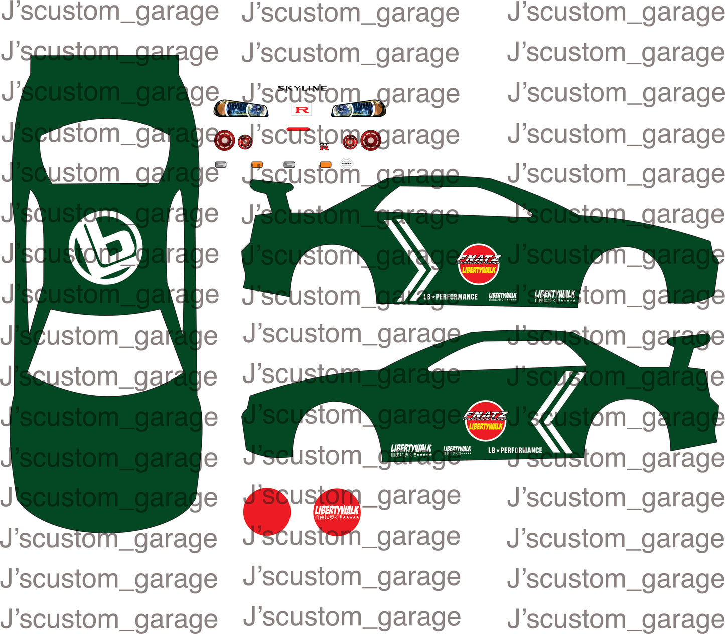 Zero Fighter Skyline R34 waterslide decal