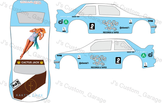 Cactus jack BMW White toner waterslide decal